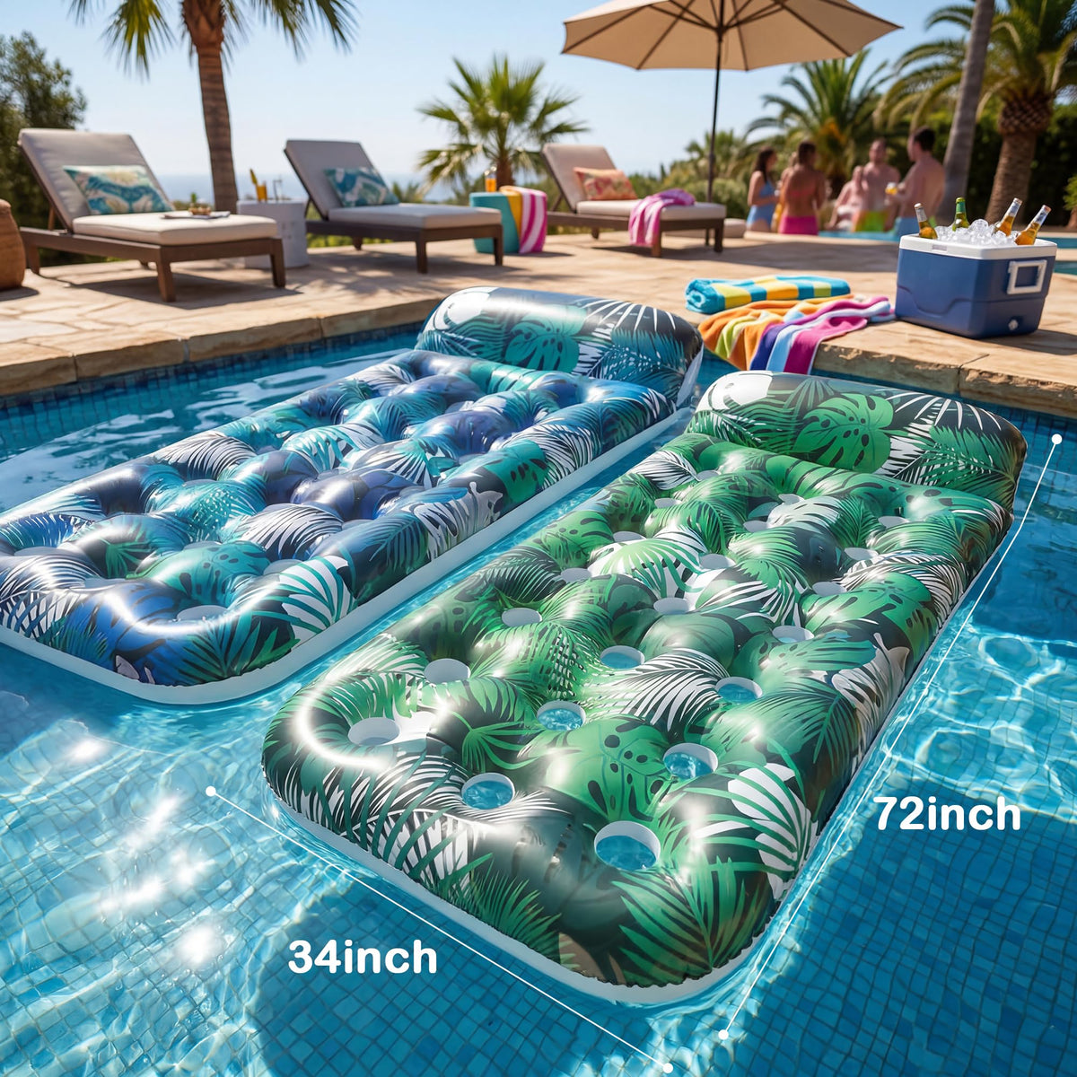 FindUWill multi-purpose float used for pool tanning, lake trips, or beach days.