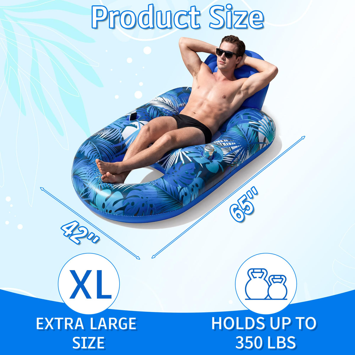 FindUWill palm green pool float 2 pack ideal for sun filled beach parties