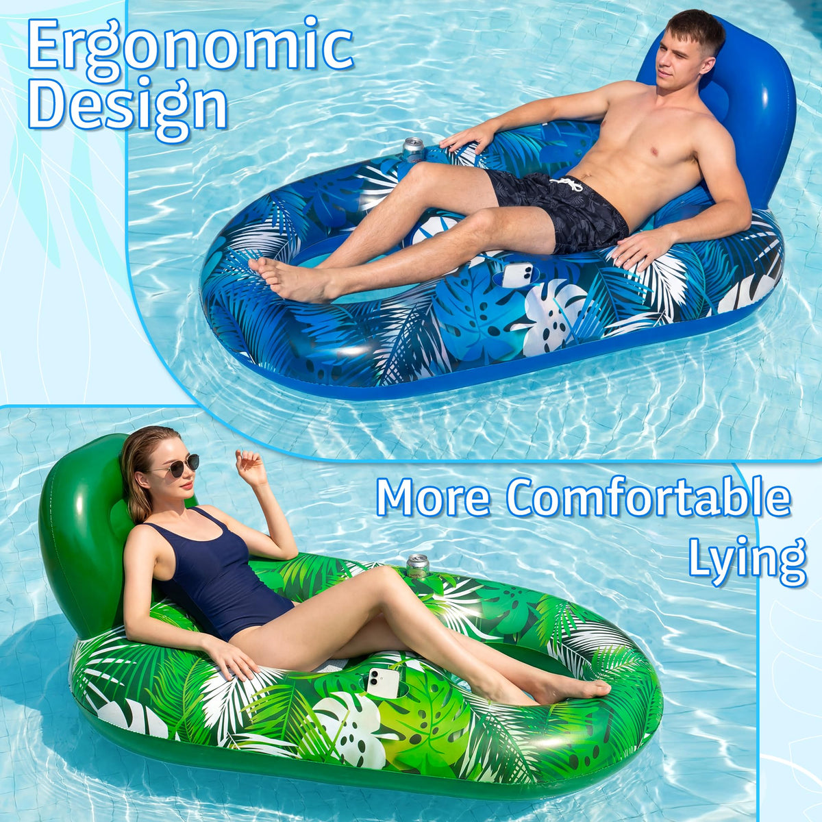 FindUWill pool float with cup holder keeps drinks secure