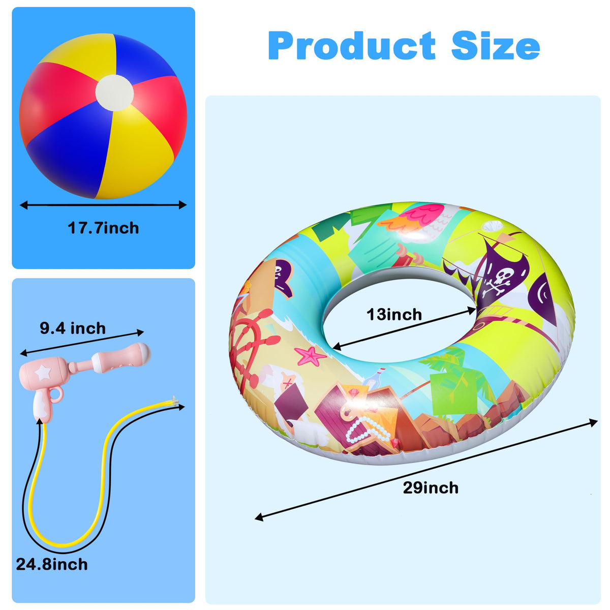 FindUWill pool float features a separate inflation valve for quick setup.