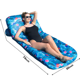 FindUWill pool float lounger demonstrates stable cup holder for easy drink access.
