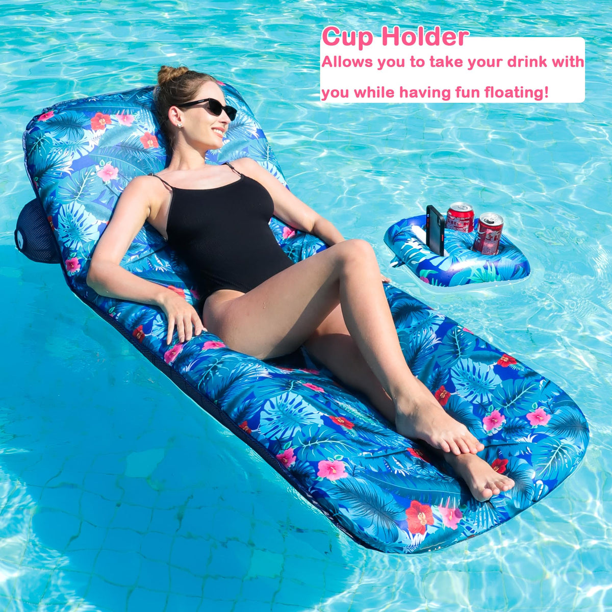 FindUWill pool float lounger fabric texture for soft, quick-clean lounging.