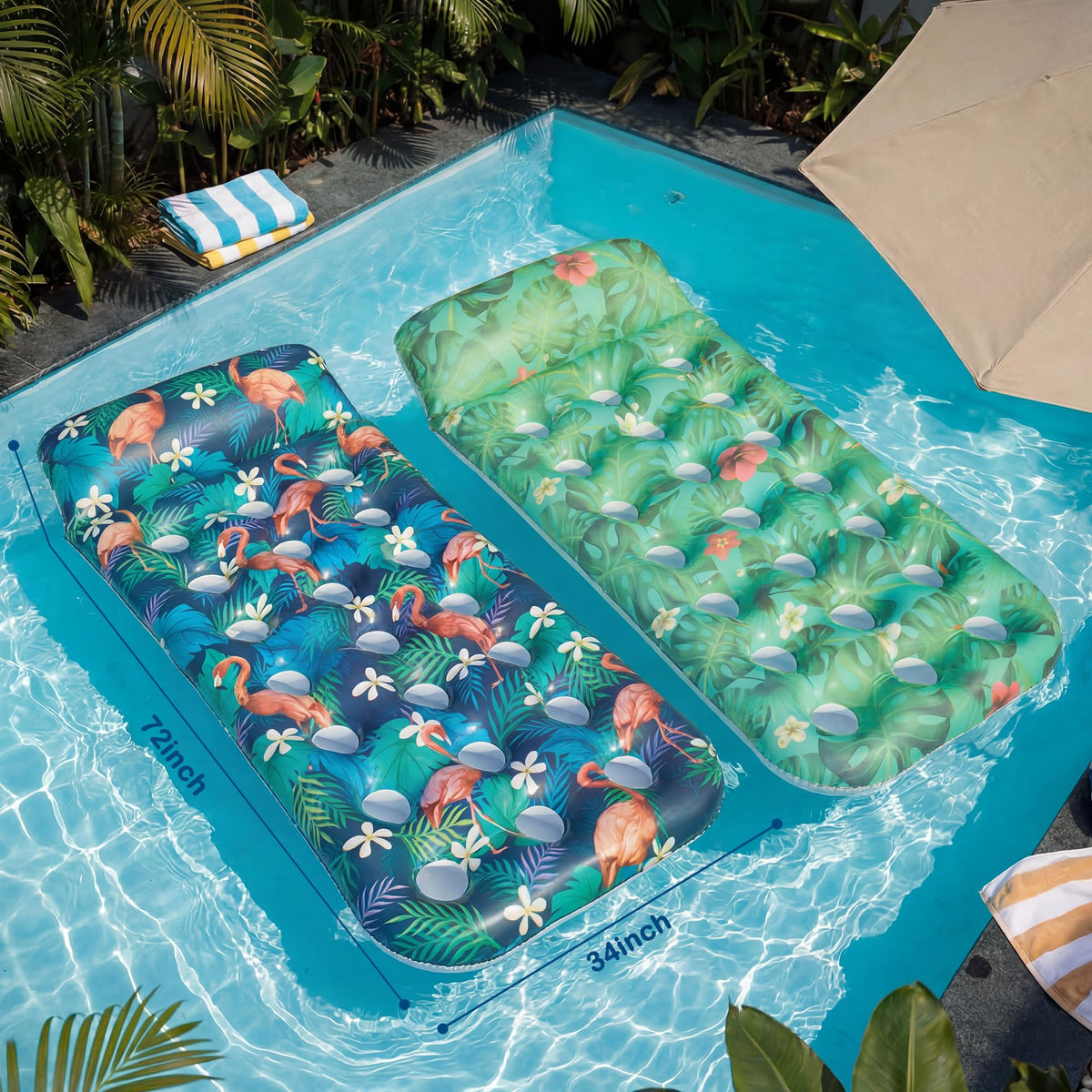 FindUWill pool lounger float with sturdy base for stability by the water