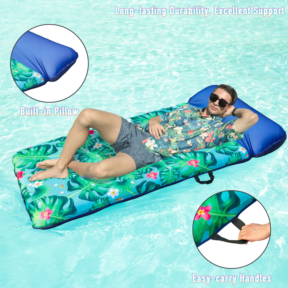 FindUWill soft fabric luxury pool float offers premium relaxation.