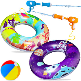 FindUWill two-pack pool floats with sturdy rings for shared pool play.