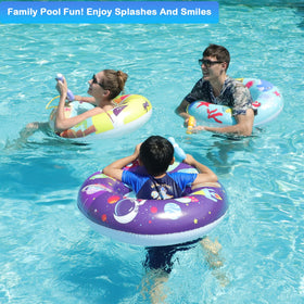 FindUWill water guns set for kid-friendly quarry-style battles.