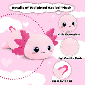 Finebee Weighted Axolotl Plush 35 cm – soothing desk companion for focus.