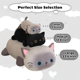 Finebee weighted black cat plush 13.8-inch size for room accents and gifts.