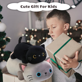 Finebee weighted black cat plush easy-care machine washable