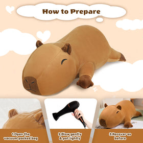 Finebee weighted capybara plush in a living room setting adds warm charm