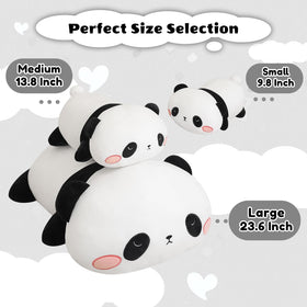 Finebee weighted panda plush in a child's playroom.