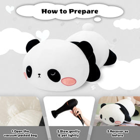 Finebee weighted panda plush machine washable for easy care.
