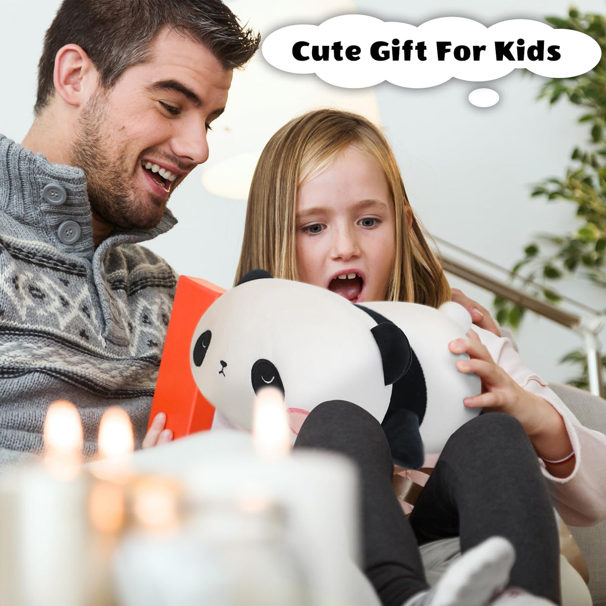 Finebee weighted panda plush comforting hug-like companion.