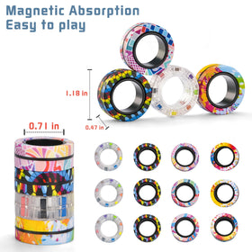 Colorful Finger Rock fidget rings help relieve stress during commutes.