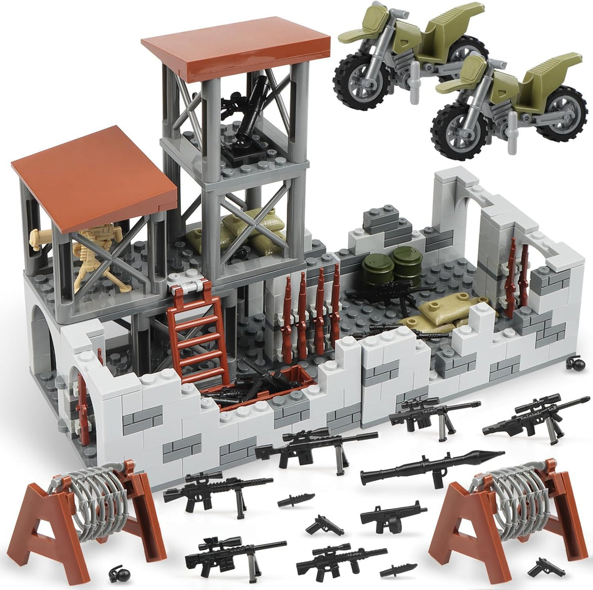 Finger Rock military base building set; base-building visuals boost imagination and motor skills