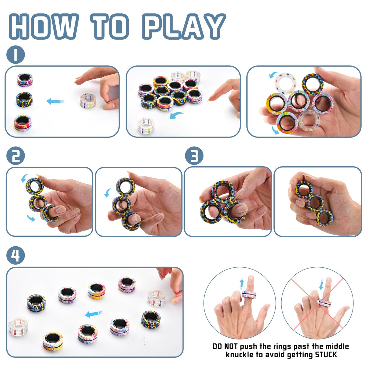 Pocket-size Finger Rock stress-relief toys fit in any pocket.