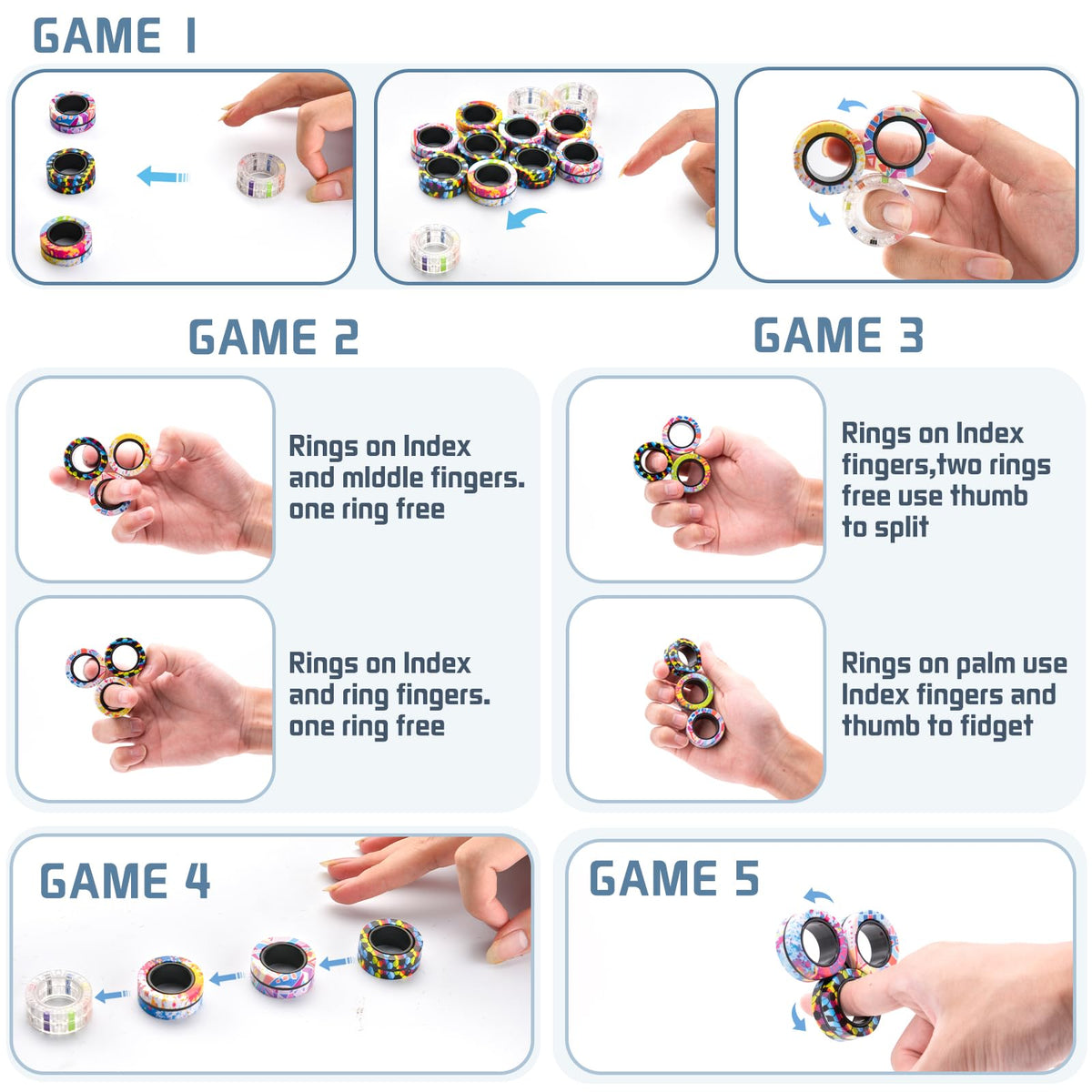 Travel-friendly Finger Rock rings are ideal for on-the-go focus.