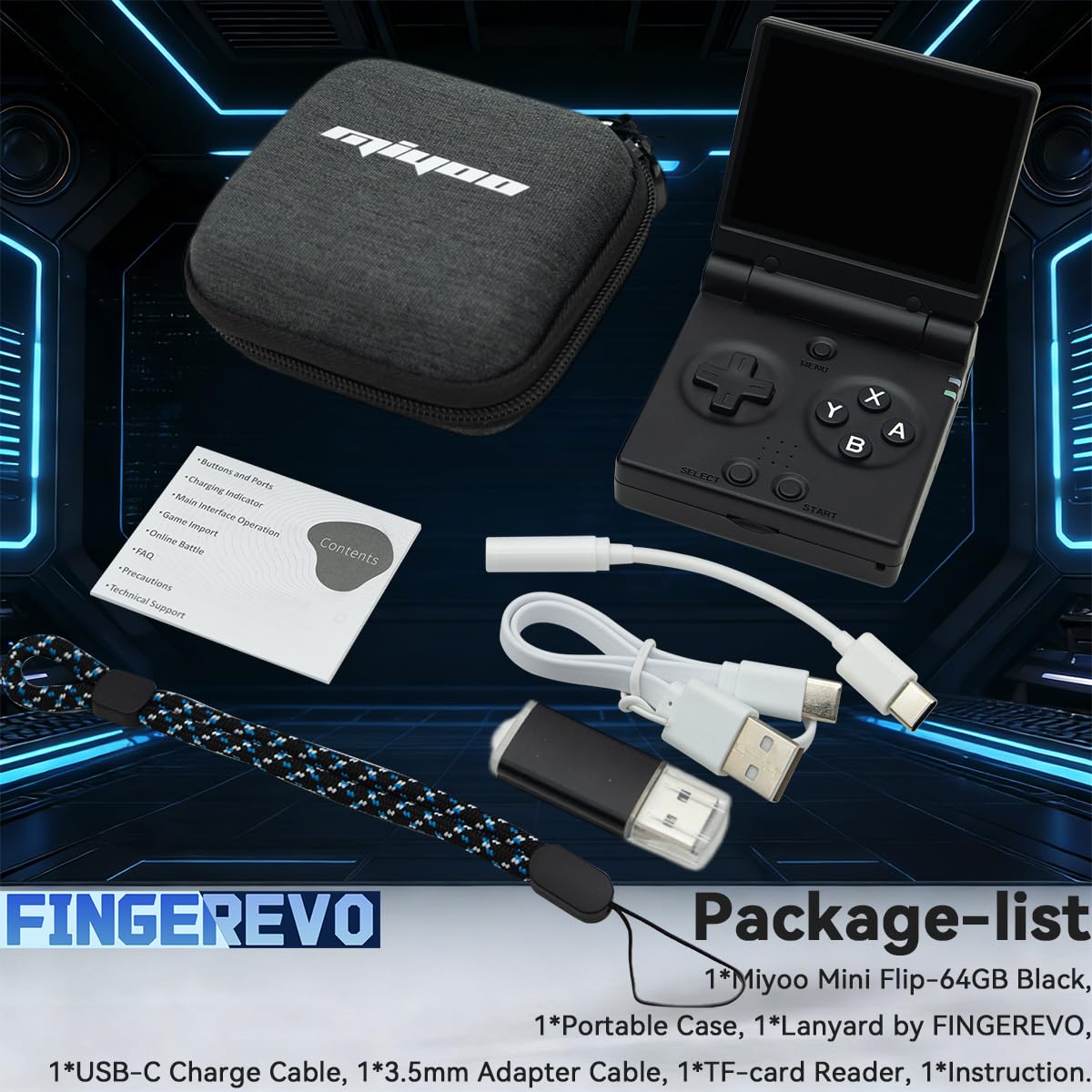 FINGEREVO Miyoo Mini Flip tf-card-reader helps transfer and expand storage