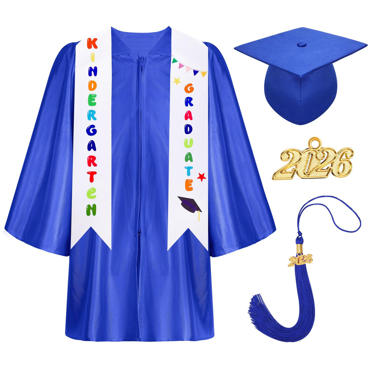 Fingertip WD cap and gown set hat with secure fit for little heads