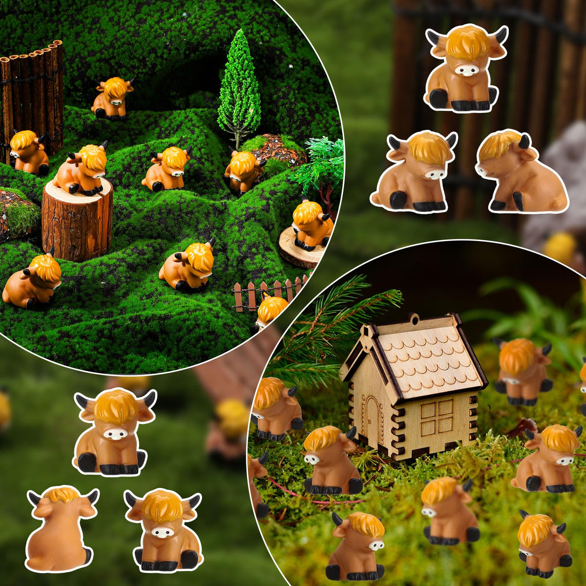 Fingertip WD Highland Cow decorative toy for pool and party decor.