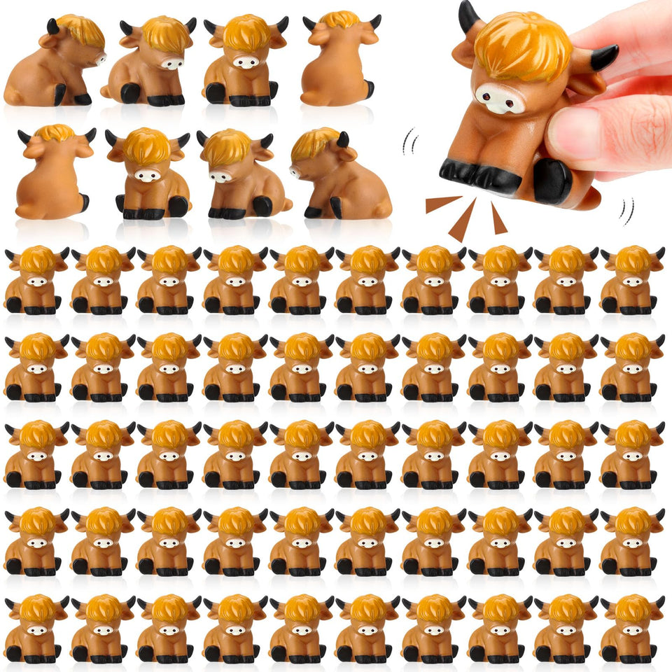 Fingertip WD Highland Cow squeak bath toy for bath time fun.