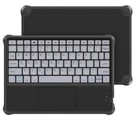 FINTIE Fire Kids keyboard black front view showing compact, kid-friendly design