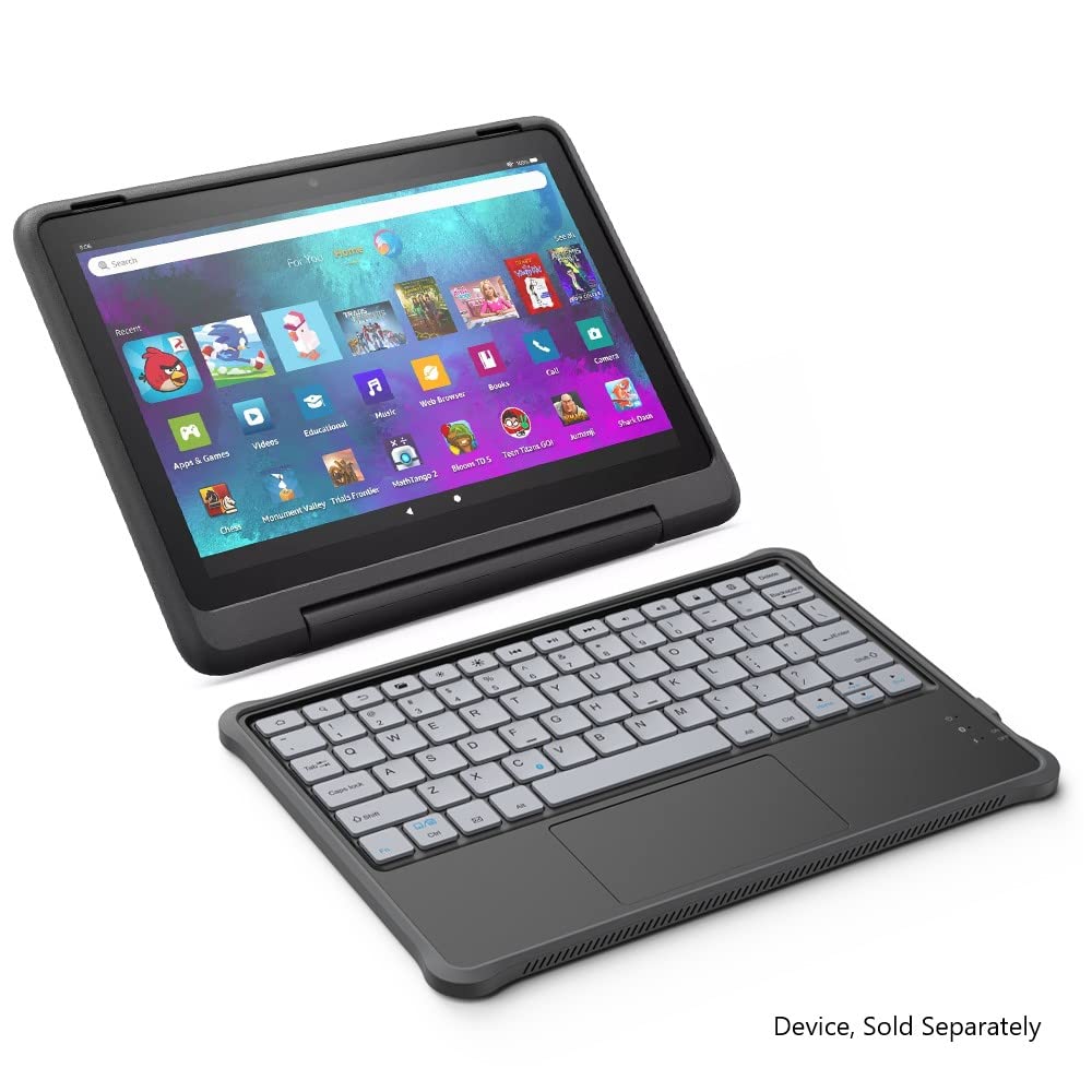 FINTIE Fire Kids keyboard protective-case demonstrates tough protection during playtime