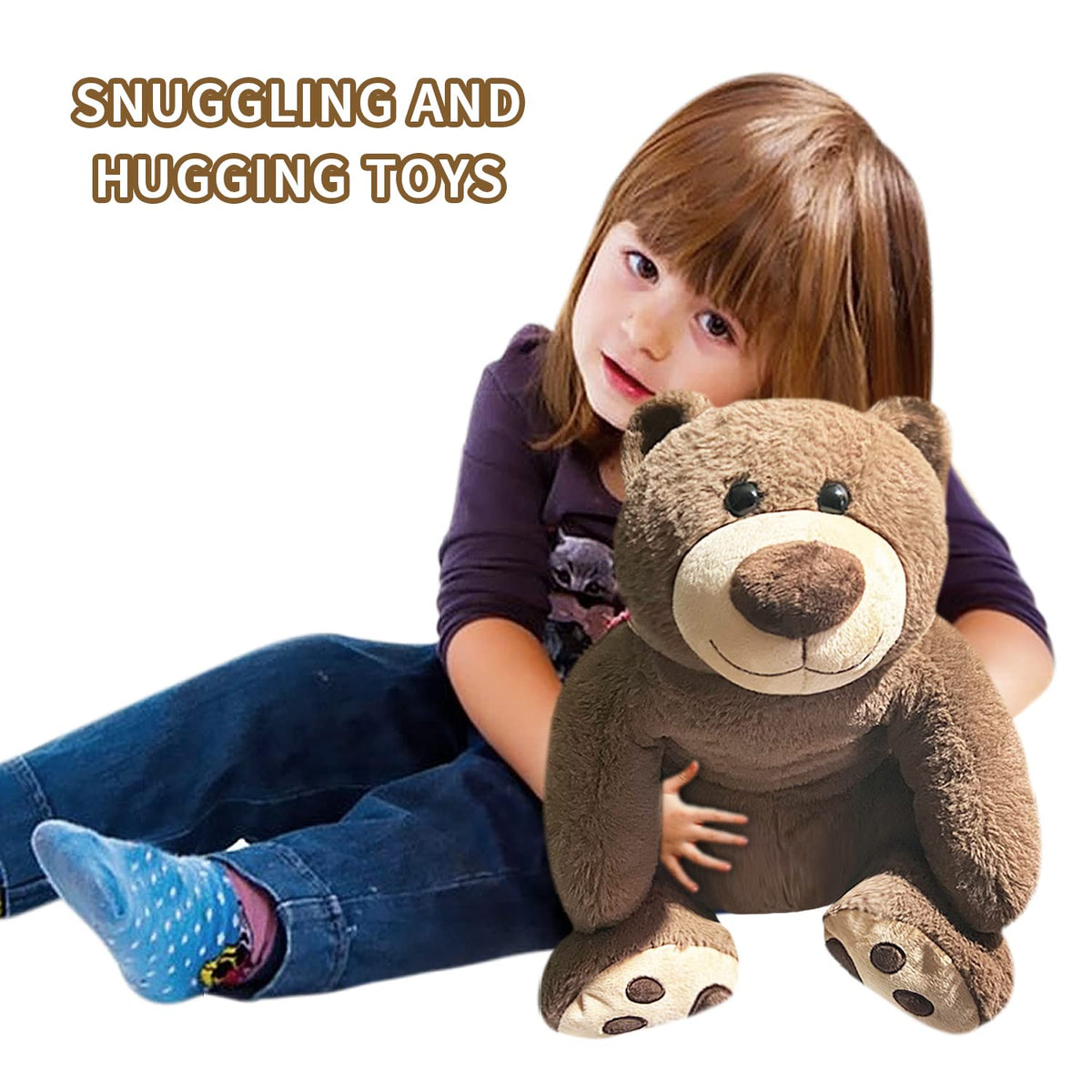 Fiosnow weighted brown bear face smiles to invite cozy, happy moments.