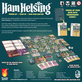 Fireside Games Ham Helsing solo setup supports puzzle-like challenges.