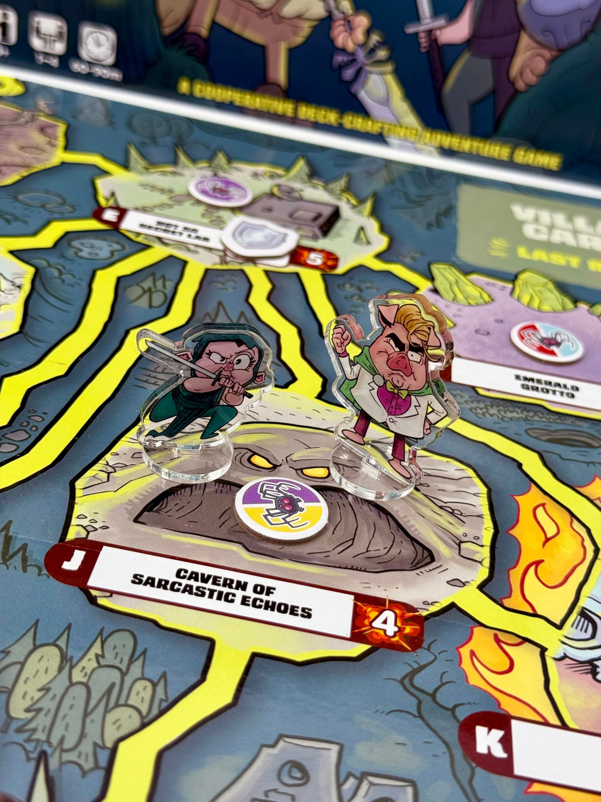 Fireside Games Ham Helsing tokens and dice enable tactile setup and play.