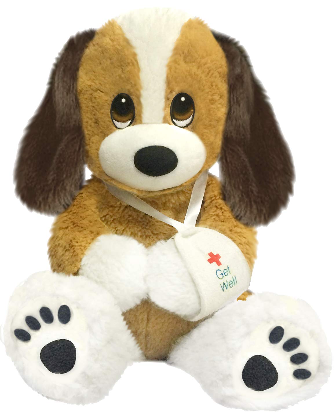 First and Main Melancholy Mel puppy dog in sitting pose, a soft comfort toy for kids.
