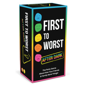FIRST TO WORST After Dark card game spread fosters lively game nights and bold rankings.