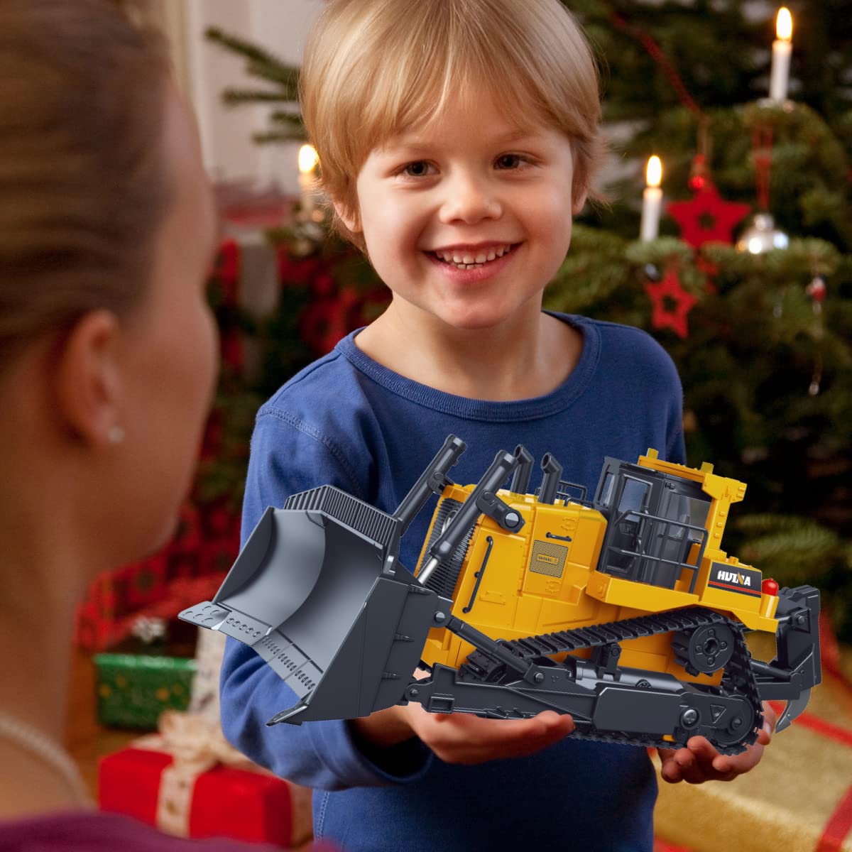 fisca rc bulldozer includes two rechargeable batteries for longer sessions
