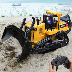 fisca rc bulldozer interior with steering wheel and mirrors for authentic feel