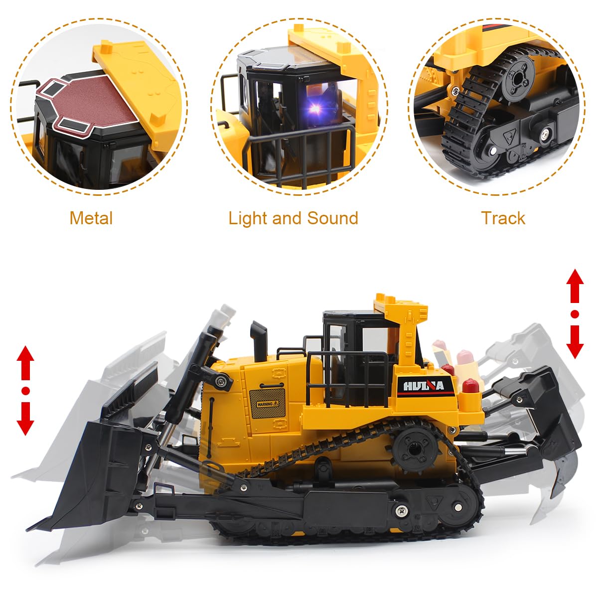 fisca bulldozer hydraulics detail enhances realistic pretend construction scenes