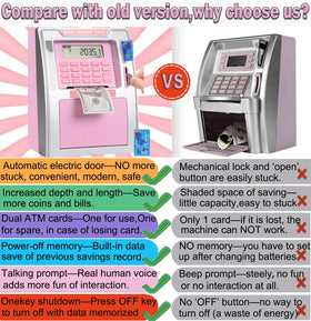 Fishboy Pink ATM Piggy Bank coin recognition speeding deposits.