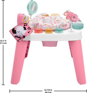 Fisher-Price activity center toy array provides varied sensory play options.