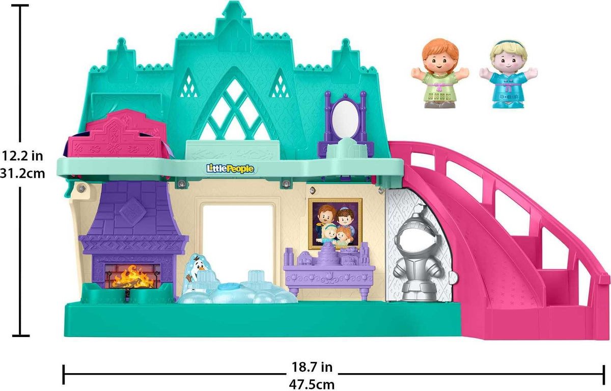 Fisher-Price Arendelle Castle bedroom with vanity and bed for calm storytelling