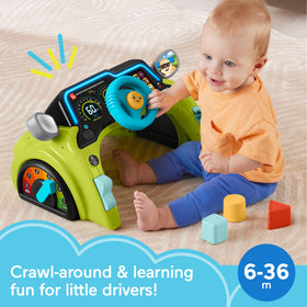 Fisher-Price driver steering wheel with horn supports imaginative play and fine motor development.
