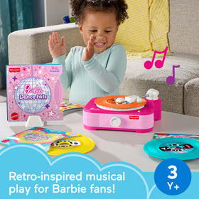 Fisher-Price Barbie Records display rack keeps tunes organized for quick playtime.