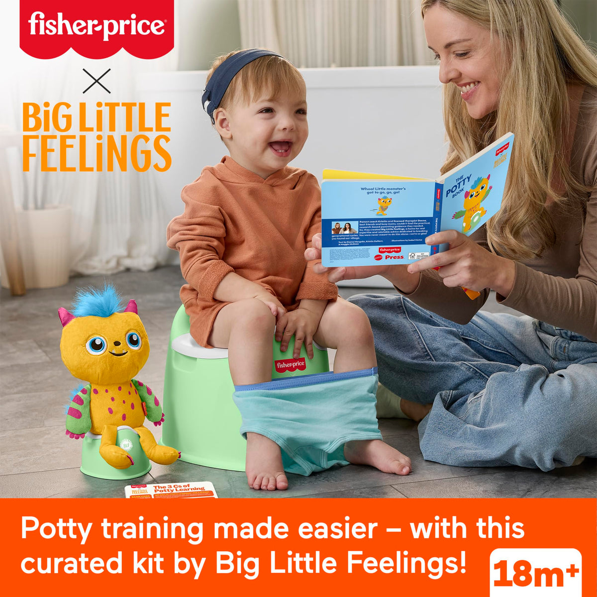 Fisher-Price Big Little Feelings board book about potty training encourages early learning.