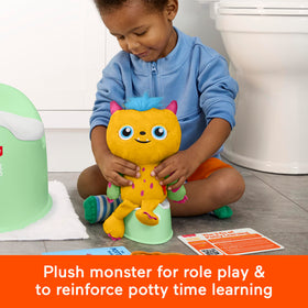 Fisher-Price Big Little Feelings monster plush with mini potty sparks pretend play.