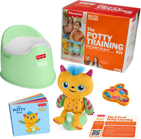 Fisher-Price Big Little Feelings potty toy toddler-seat in use, supports independent potty practice.