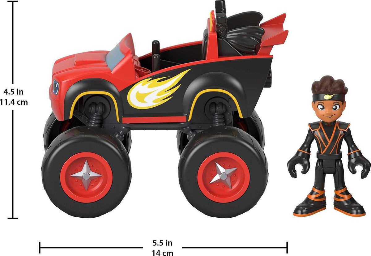 Fisher-Price Blaze monster truck in black and orange for push-along fun