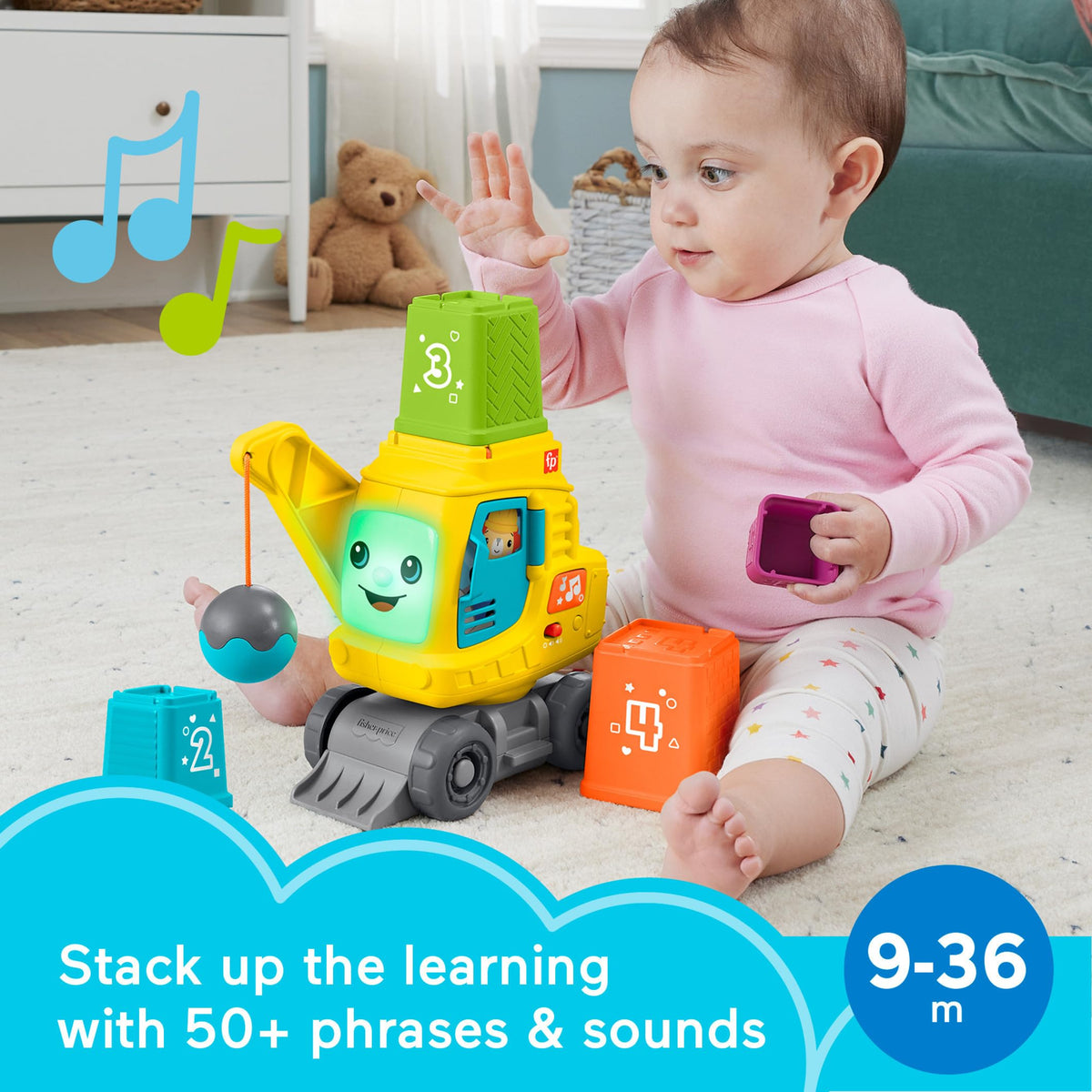 Fisher-Price Count & Stack Crane lights up and plays as blocks are stacked