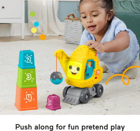 Fisher-Price Count & Stack Crane peek-a-boo door opens to reveal lights