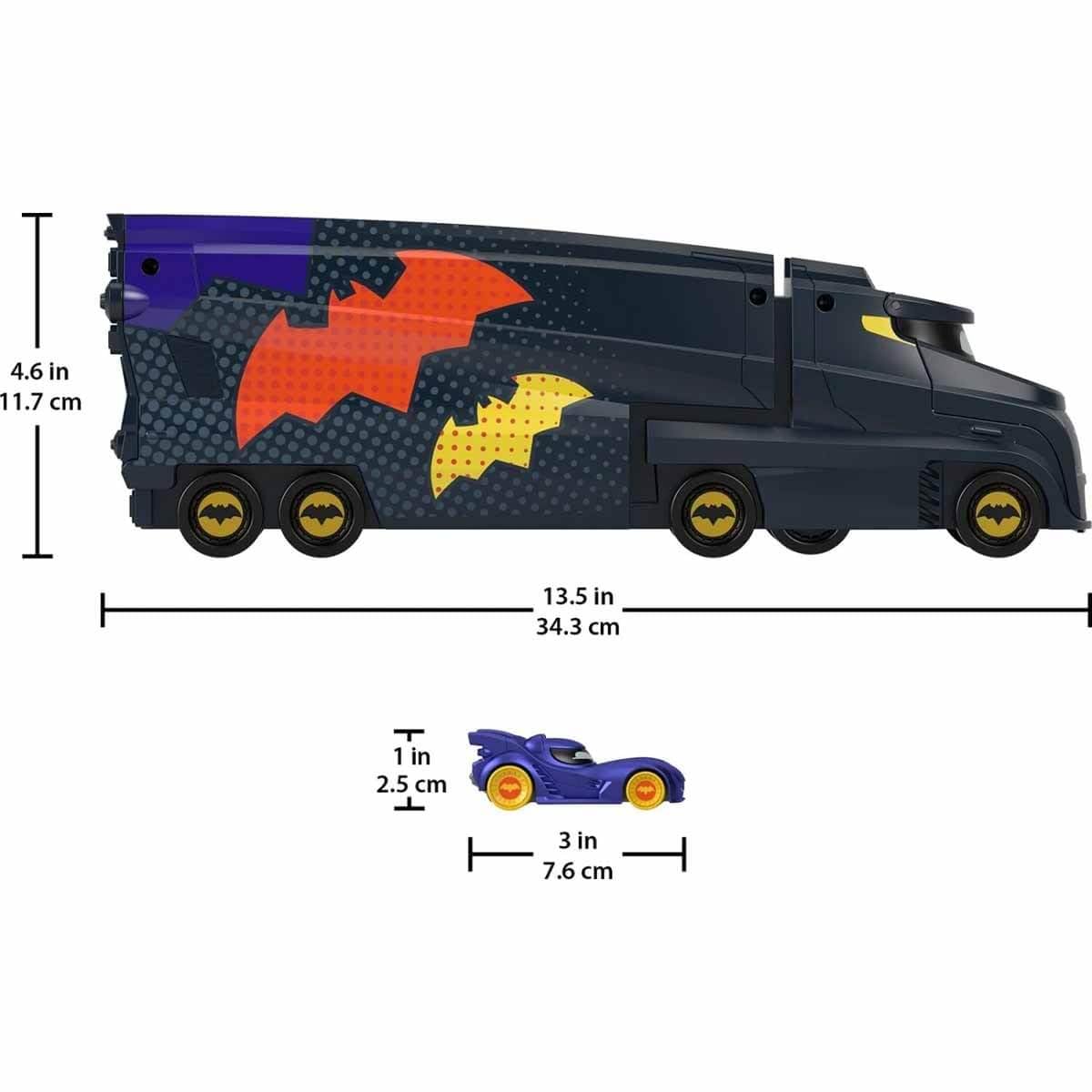 Fisher-Price Bat-Big Rig side door open enables easy vehicle loading