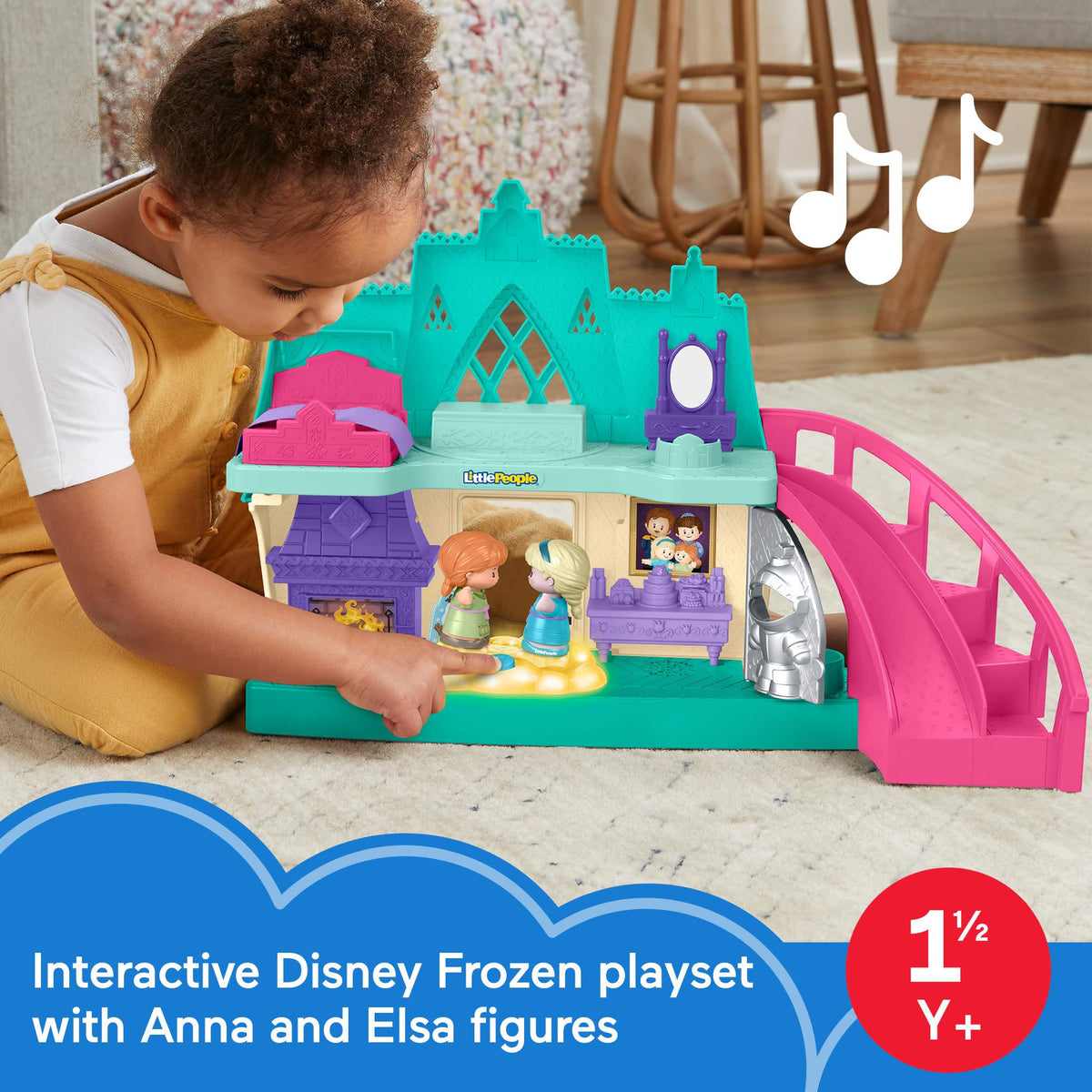 Fisher-Price Disney Arendelle Castle Anna and Elsa figures for storytelling adventures