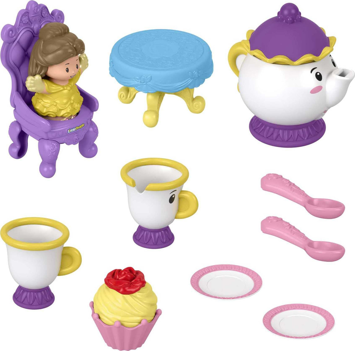 Fisher-Price Disney Princess Belle figure for imaginative tea party play