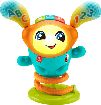 Fisher-Price DJ Bouncin’ Beats bouncing action boosts active play and motor skills.